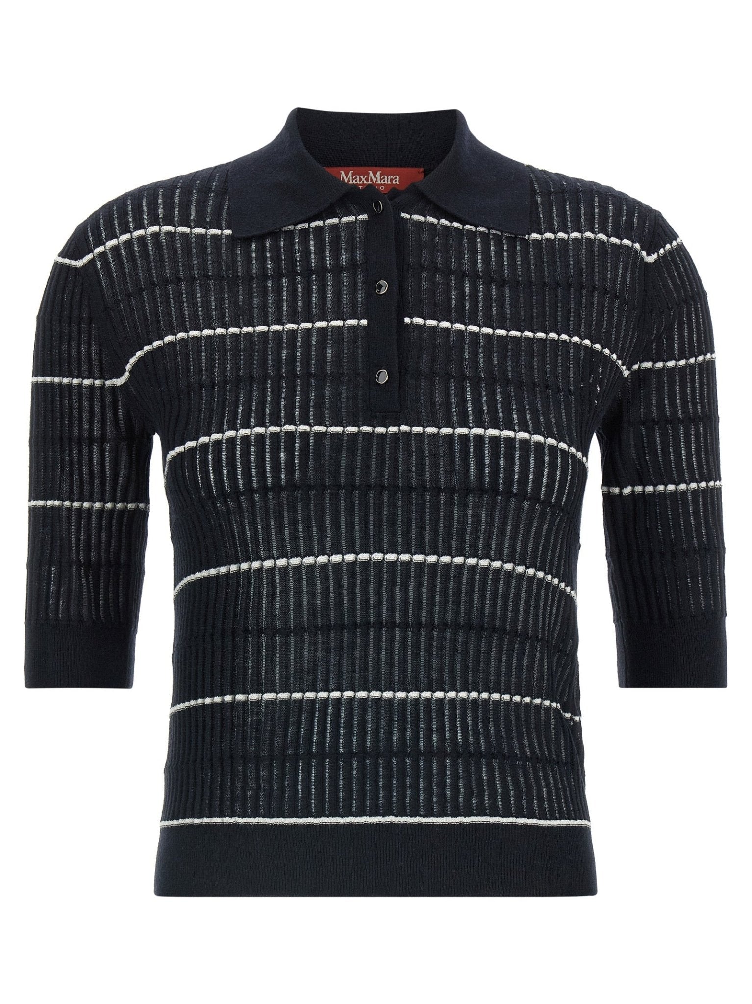 Max Mara Blue Silk Polo Shirt - HBPS Beauty & Fashion