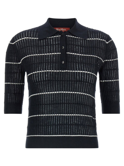 Max Mara Blue Silk Polo Shirt - HBPS Beauty & Fashion