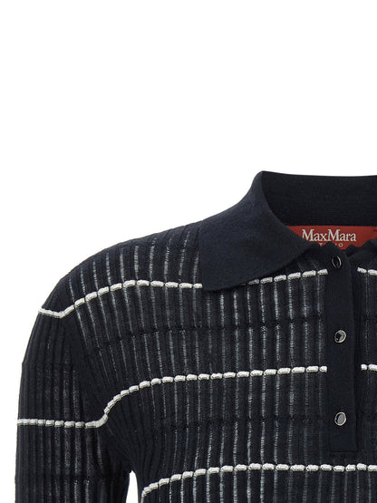 Max Mara Blue Silk Polo Shirt - HBPS Beauty & Fashion