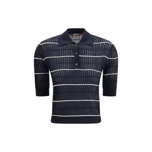 Max Mara Blue Silk Polo Shirt - HBPS Beauty & Fashion
