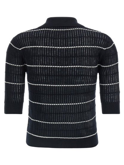 Max Mara Blue Silk Polo Shirt - HBPS Beauty & Fashion