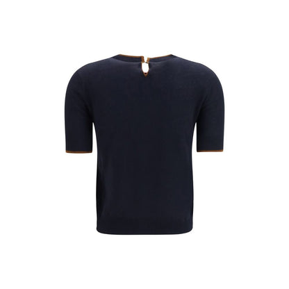 Max Mara Blue Silk T-Shirt - HBPS Beauty & Fashion