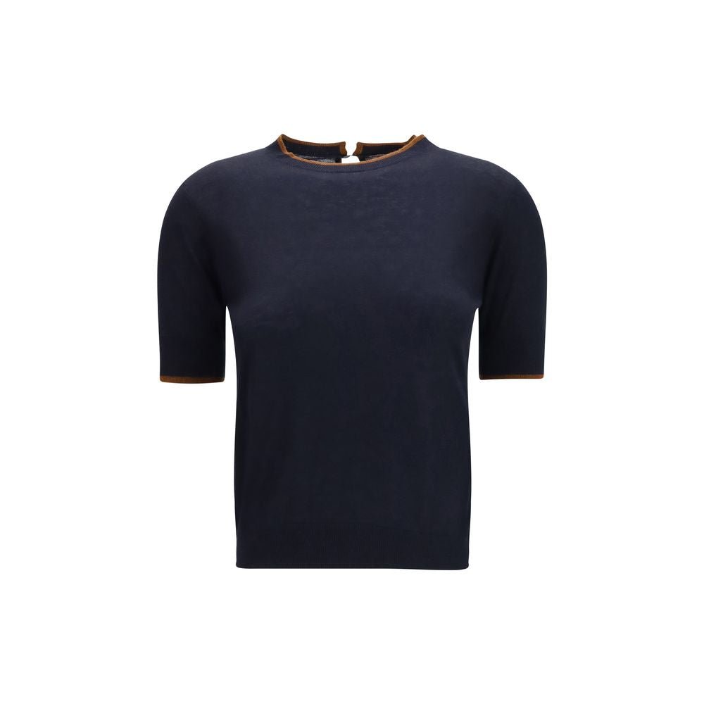 Max Mara Blue Silk T-Shirt - HBPS Beauty & Fashion