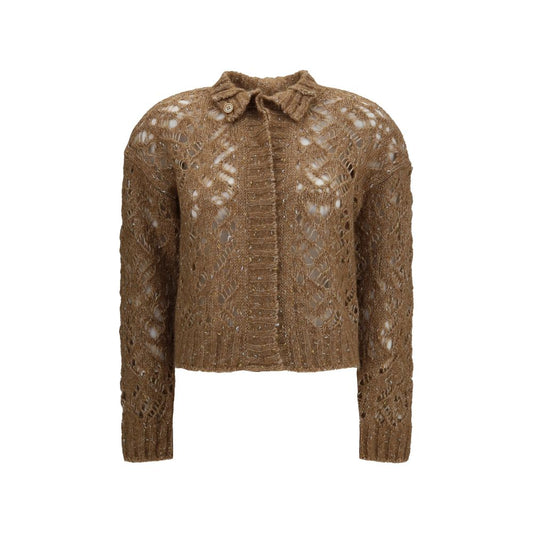 Max Mara Brown Alpaca Vicugna Pacos Cardigan - HBPS Beauty & Fashion