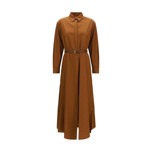 Max Mara Brown Cotton Casual Dress - HBPS Beauty & Fashion