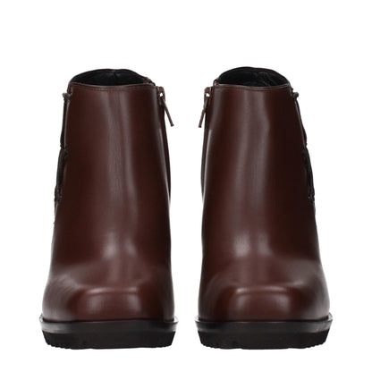 Max Mara Brown Leather Ankle Boots - HBPS Beauty & Fashion