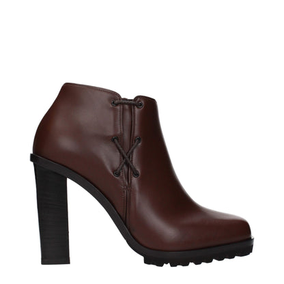 Max Mara Brown Leather Ankle Boots - HBPS Beauty & Fashion