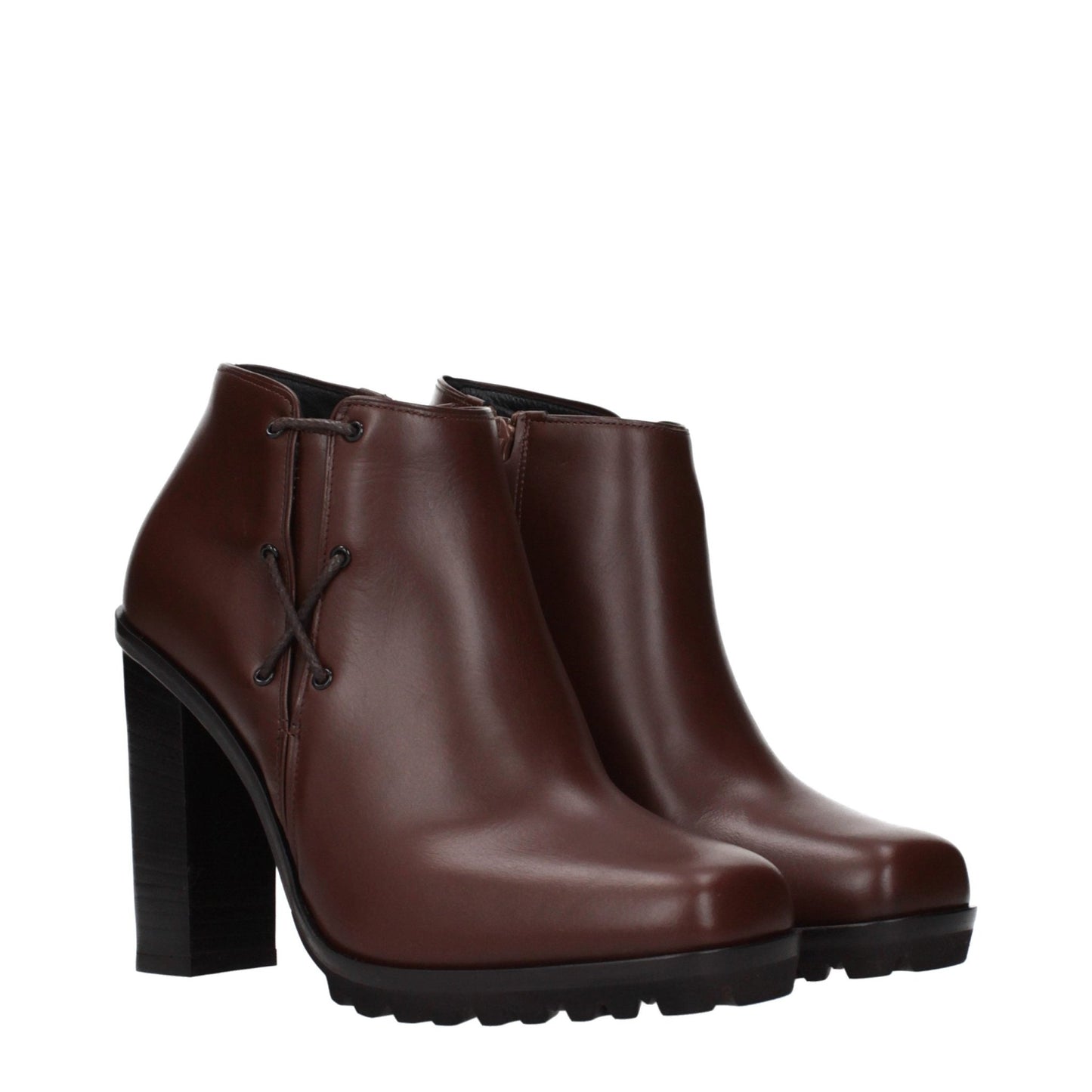 Max Mara Brown Leather Ankle Boots - HBPS Beauty & Fashion