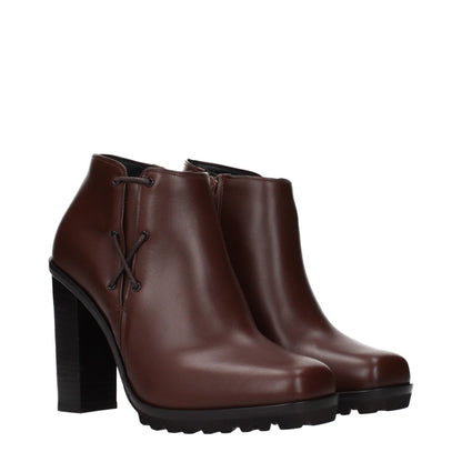 Max Mara Brown Leather Ankle Boots - HBPS Beauty & Fashion