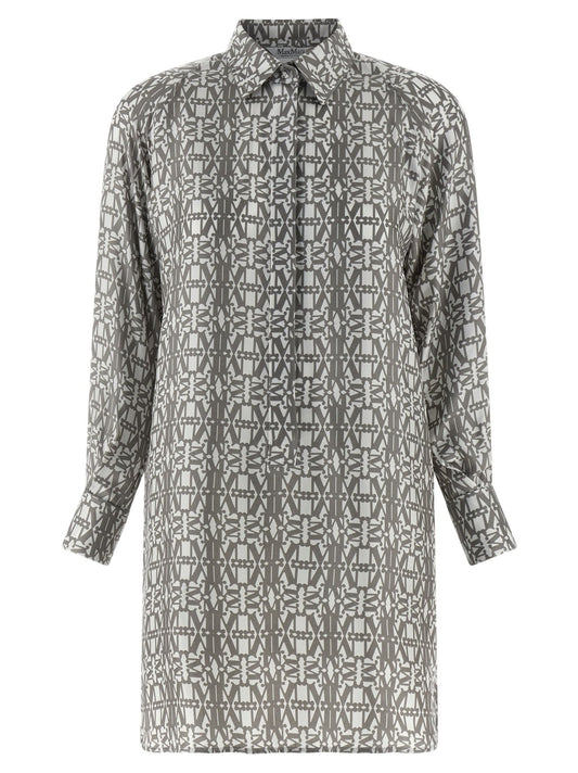 Max Mara Gray Silk Short Dress - HBPS Beauty & Fashion
