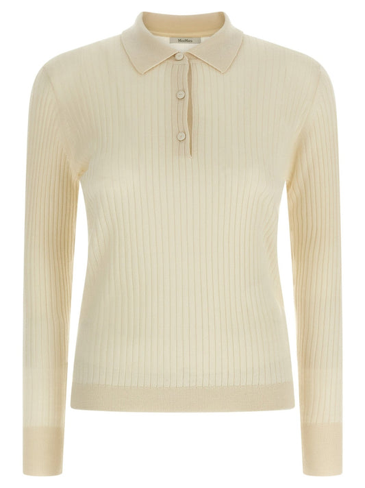Max Mara White Cashmere Polo Shirt - HBPS Beauty & Fashion