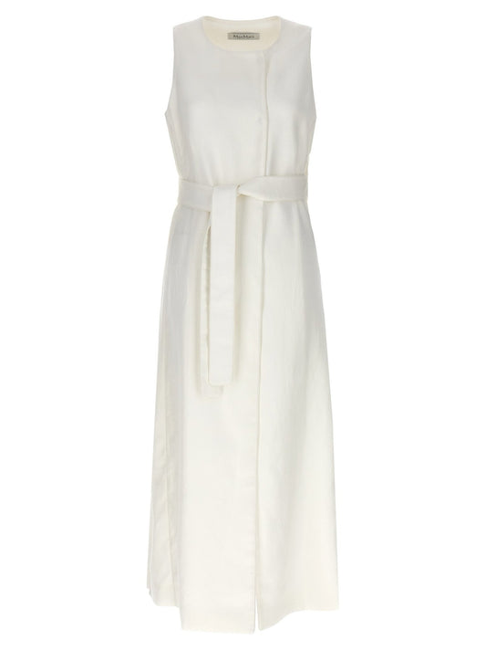 Max Mara White Flax Sleeveless Jacket - HBPS Beauty & Fashion