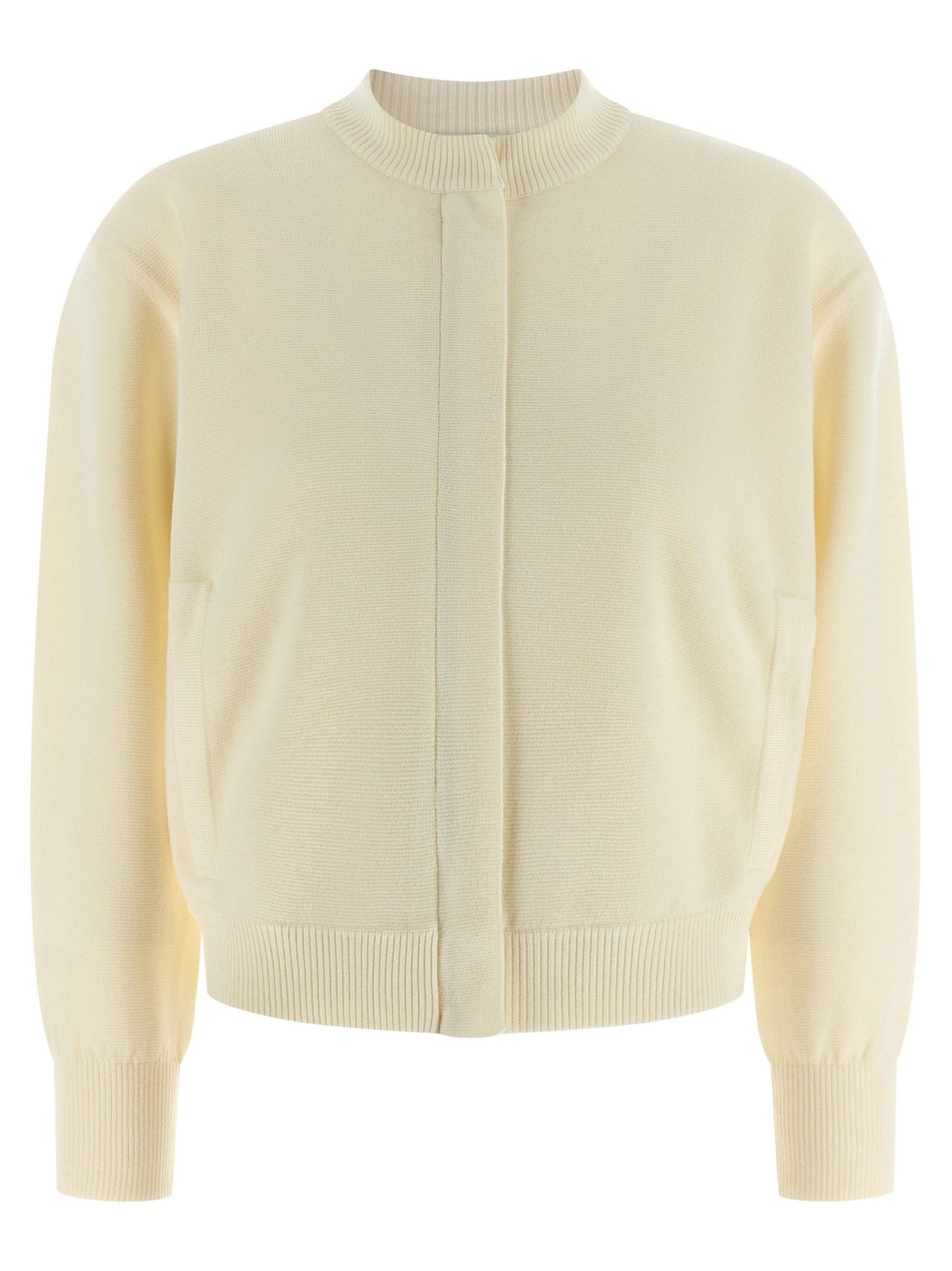 Max Mara White Virgin Wool Cardigan - HBPS Beauty & Fashion