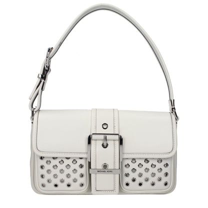Michael Kors White Leather Shoulder Bag - HBPS Beauty & Fashion
