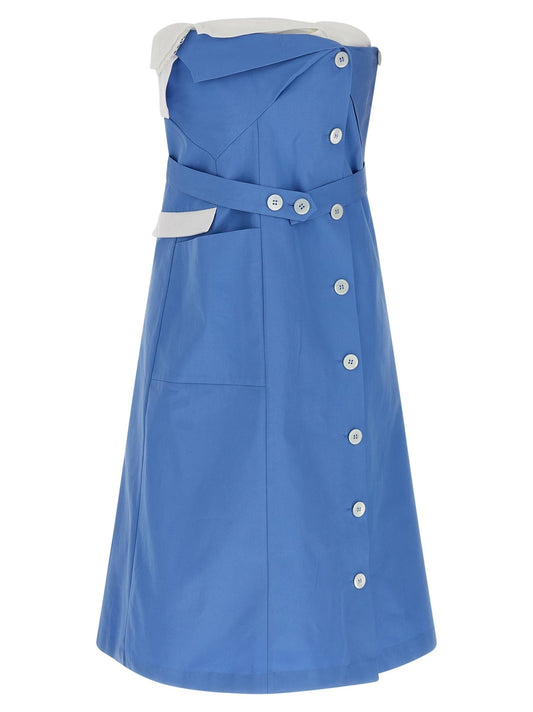 Miu Miu Blue Cotton Short Dress - HBPS Beauty & Fashion