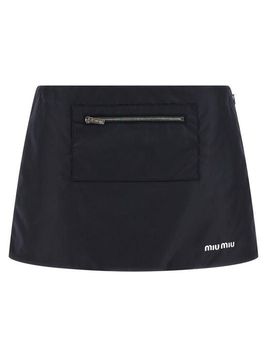 Miu Miu Blue Recycled Polyamide Long Skirt - HBPS Beauty & Fashion