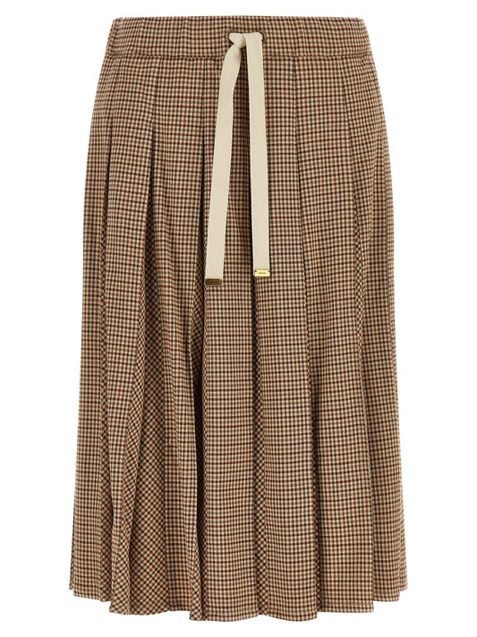 Moncler Beige Viscose Midi Skirt - HBPS Beauty & Fashion