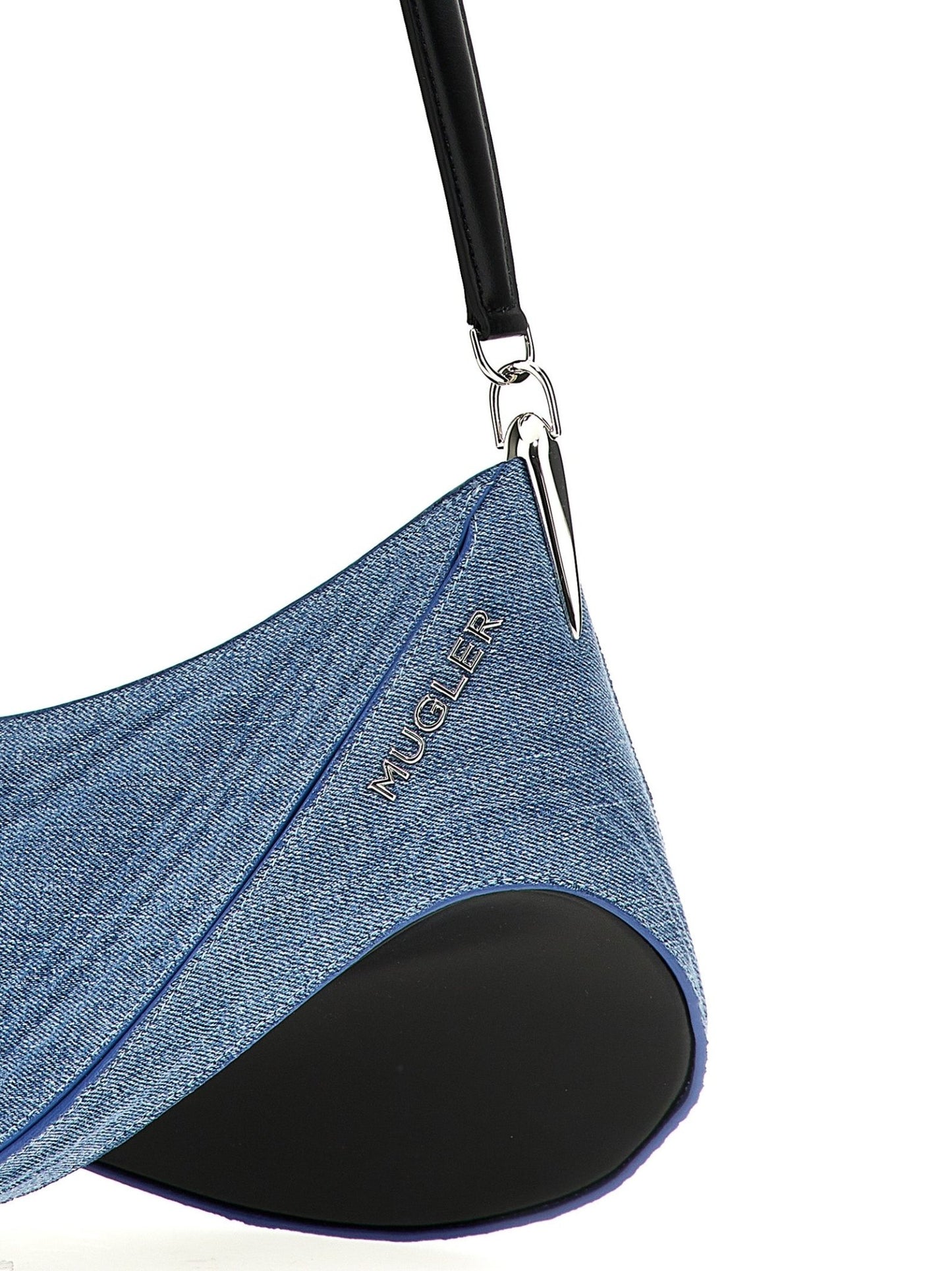 Mugler Blue Calfskin Shoulder Bag - HBPS Beauty & Fashion