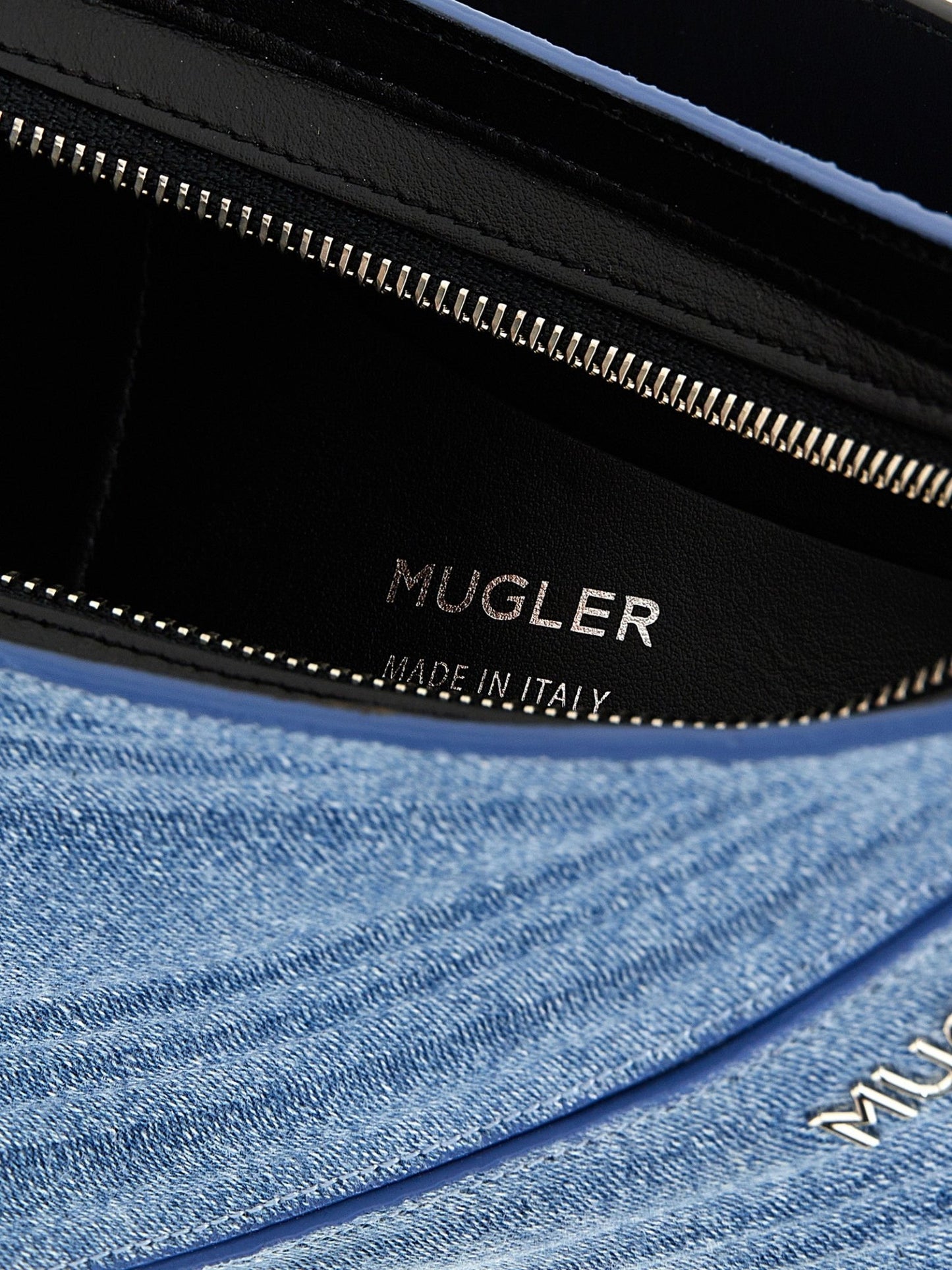 Mugler Blue Calfskin Shoulder Bag - HBPS Beauty & Fashion