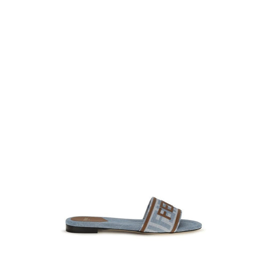 Mules Plates Femme Fendi FF Denim Bleues – Made in Italy | HBPS Fashion - HBPS Beauty & Fashion