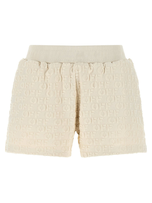 Off-White Beige Cotton Bermuda Shorts - HBPS Beauty & Fashion