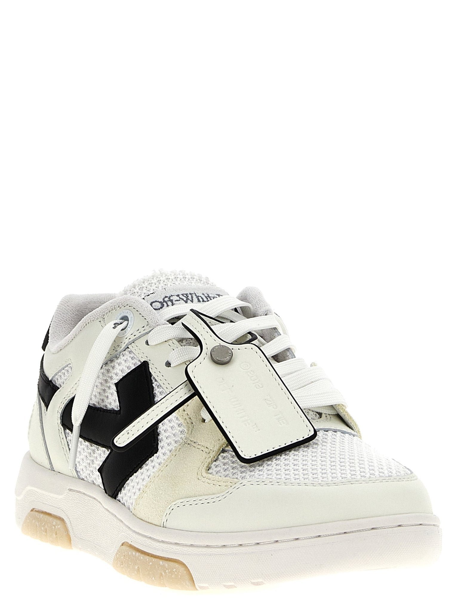 Off-White Bicolor Bovine Leather Athletic Sneakers - HBPS Beauty & Fashion