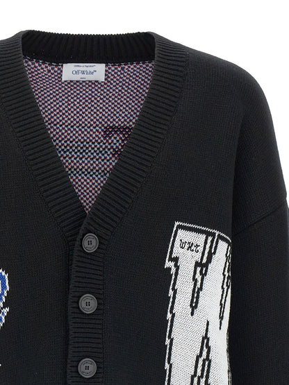Off-White Black Cotton Cardigan - HBPS Beauty & Fashion