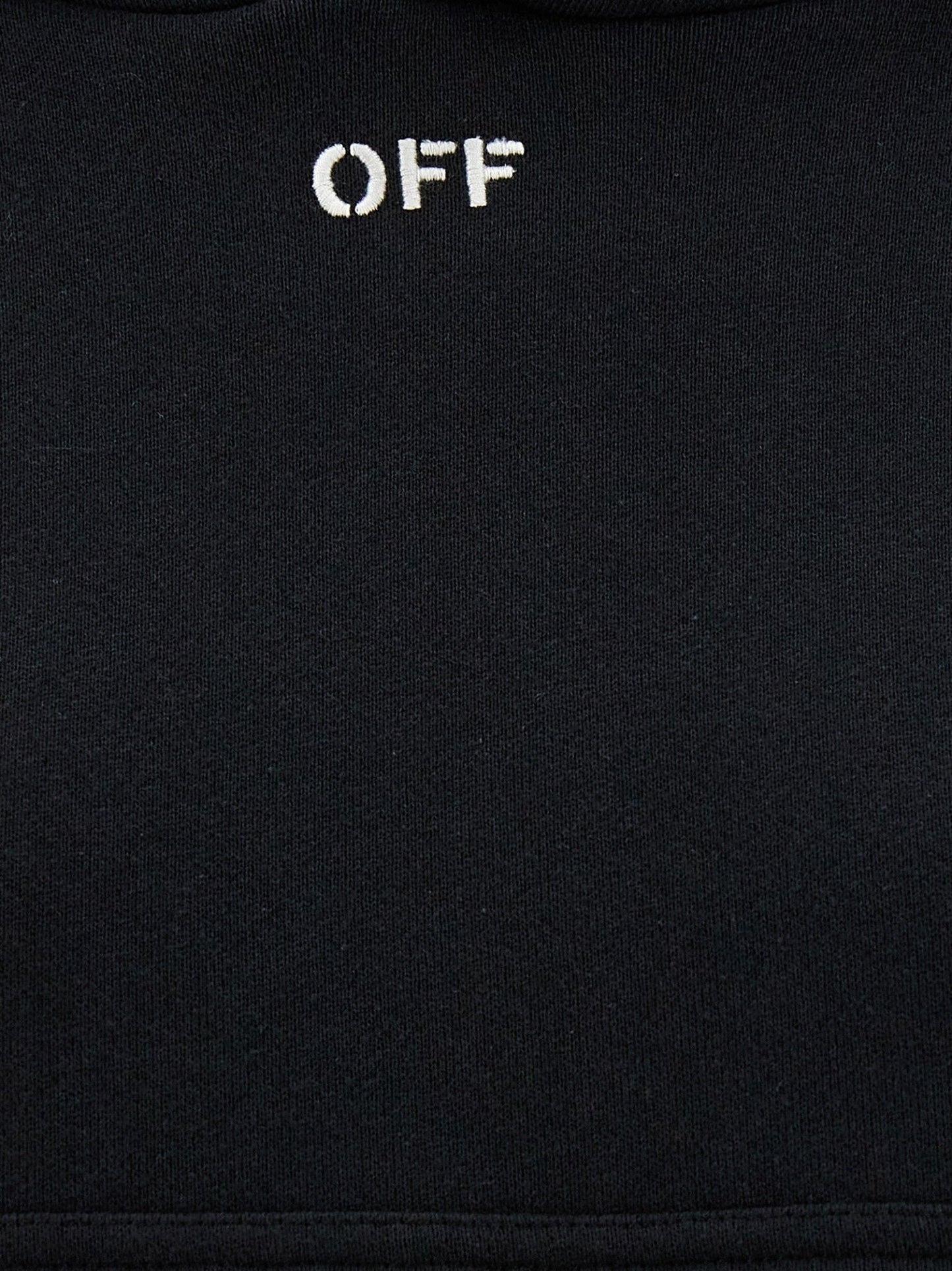 Off-White Black Cotton Hoodie - HBPS Beauty & Fashion