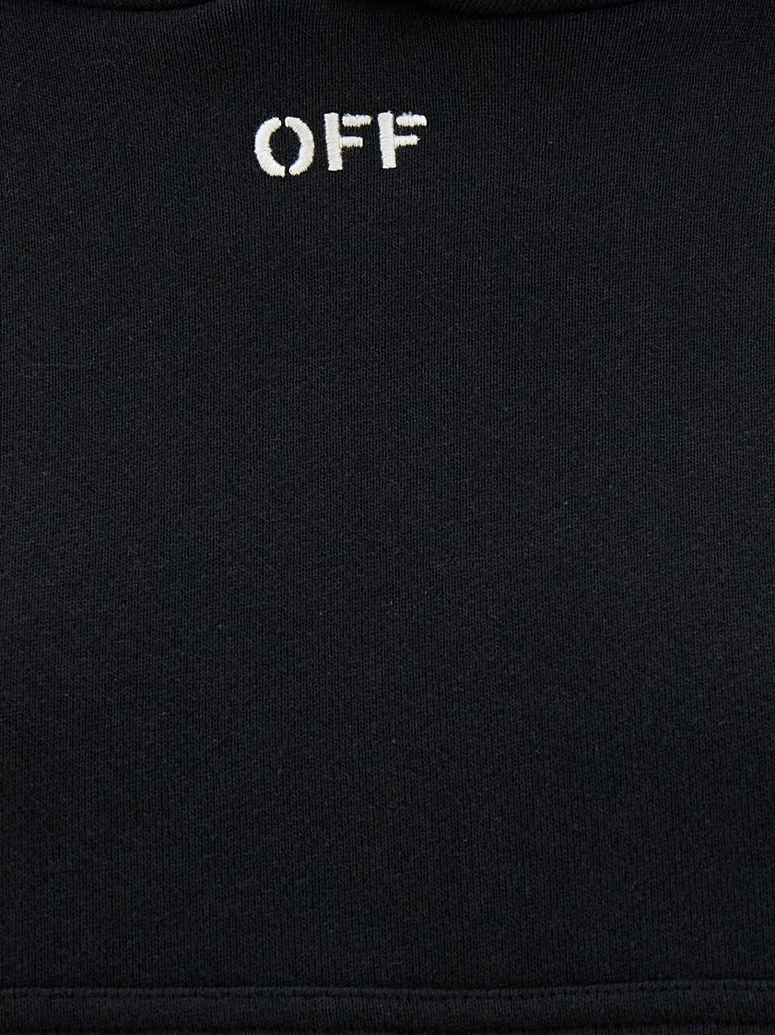 Off-White Black Cotton Hoodie - HBPS Beauty & Fashion