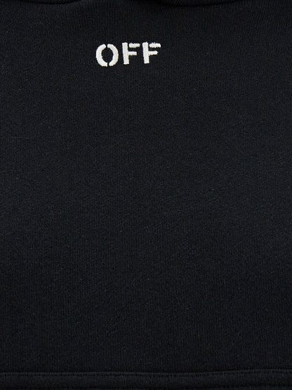 Off-White Black Cotton Hoodie - HBPS Beauty & Fashion