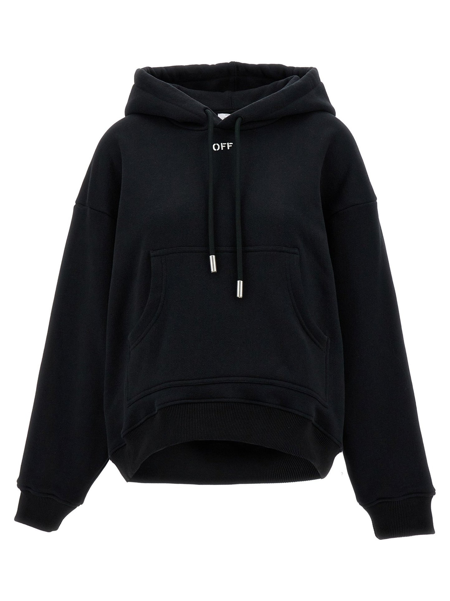 Off-White Black Cotton Hoodie - HBPS Beauty & Fashion