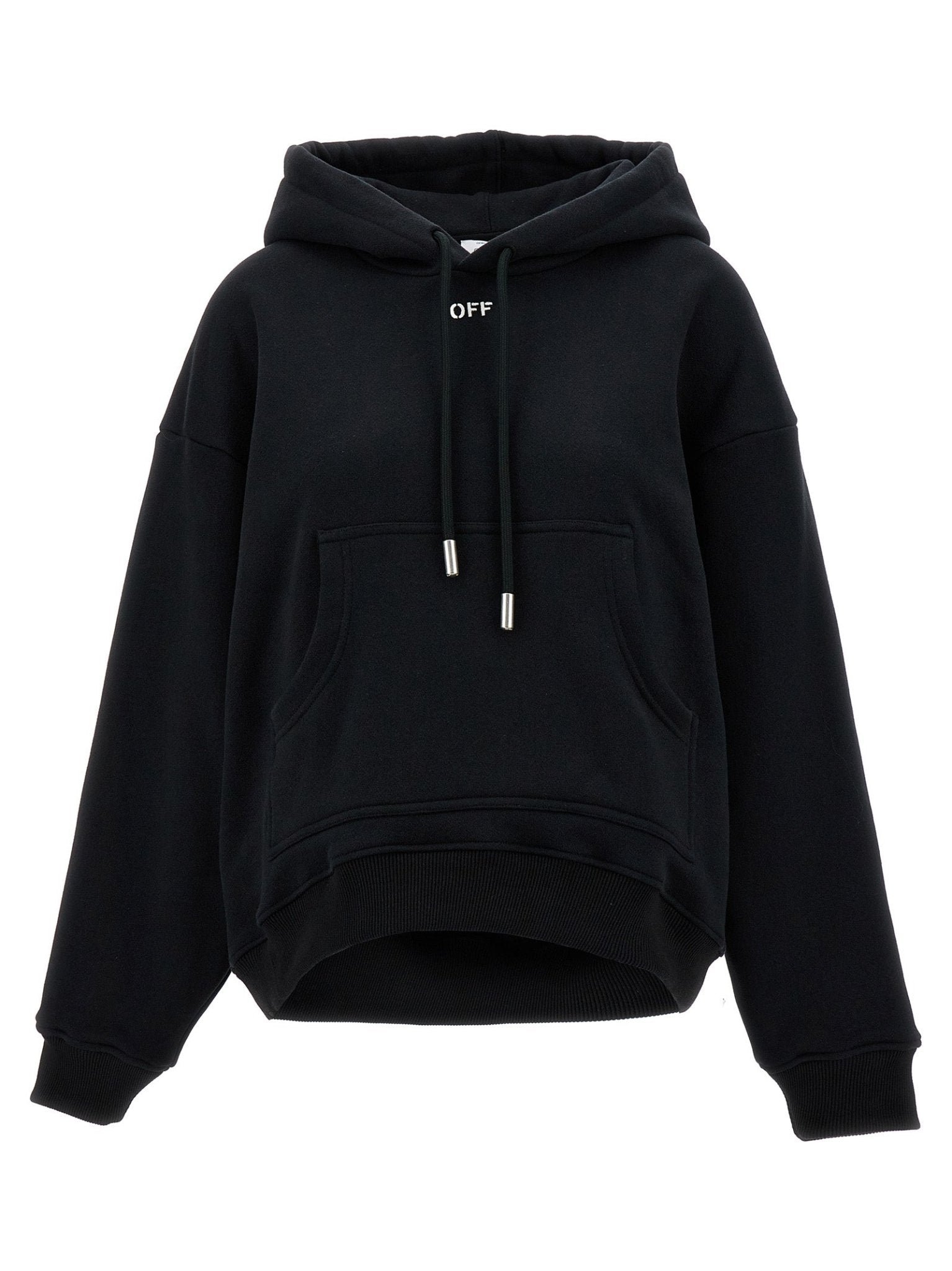 Off-White Black Cotton Hoodie - HBPS Beauty & Fashion