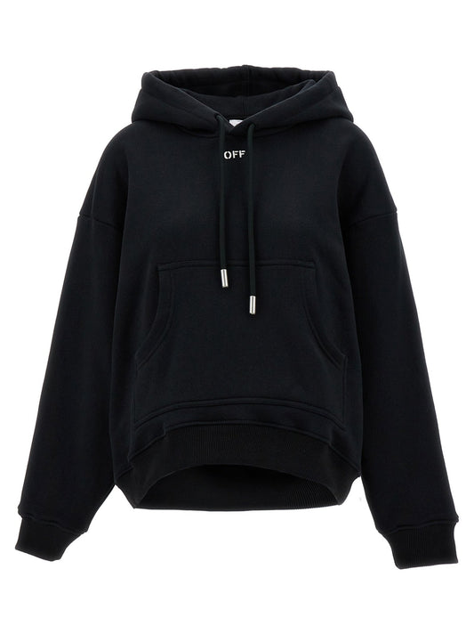 Off-White Black Cotton Hoodie - HBPS Beauty & Fashion