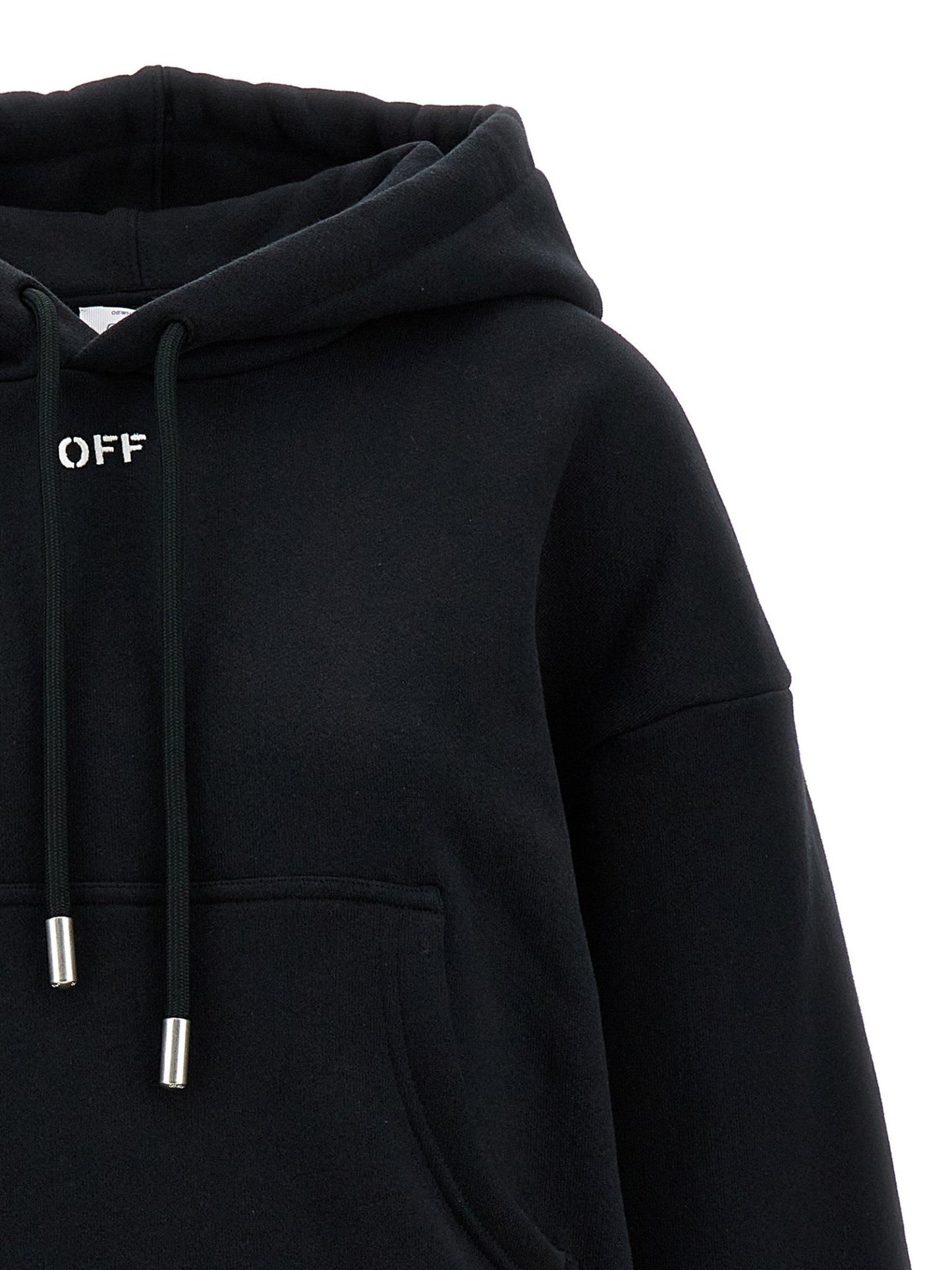 Off-White Black Cotton Hoodie - HBPS Beauty & Fashion