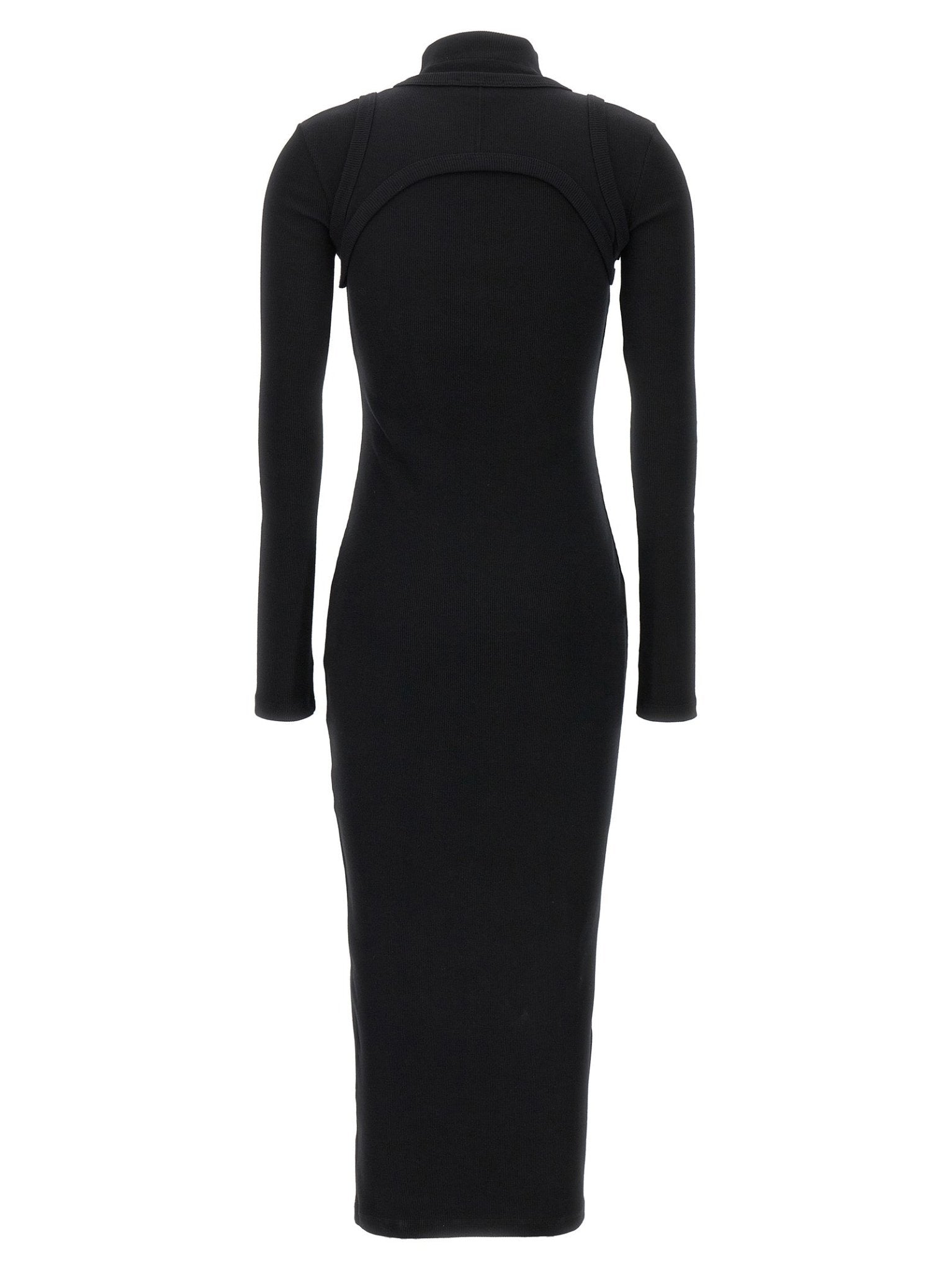 Off-White Black Cotton Midi Dress - HBPS Beauty & Fashion