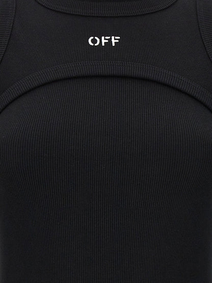 Off-White Black Cotton Midi Dress - HBPS Beauty & Fashion