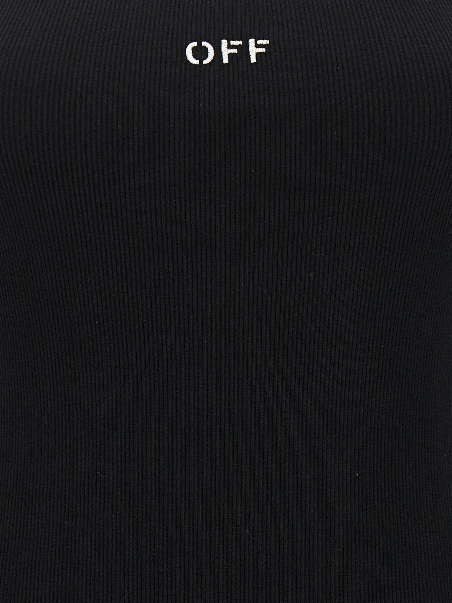 Off-White Black Cotton Short Dress - HBPS Beauty & Fashion
