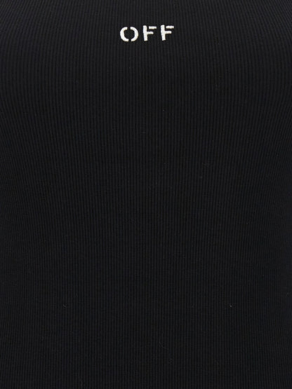 Off-White Black Cotton Short Dress - HBPS Beauty & Fashion