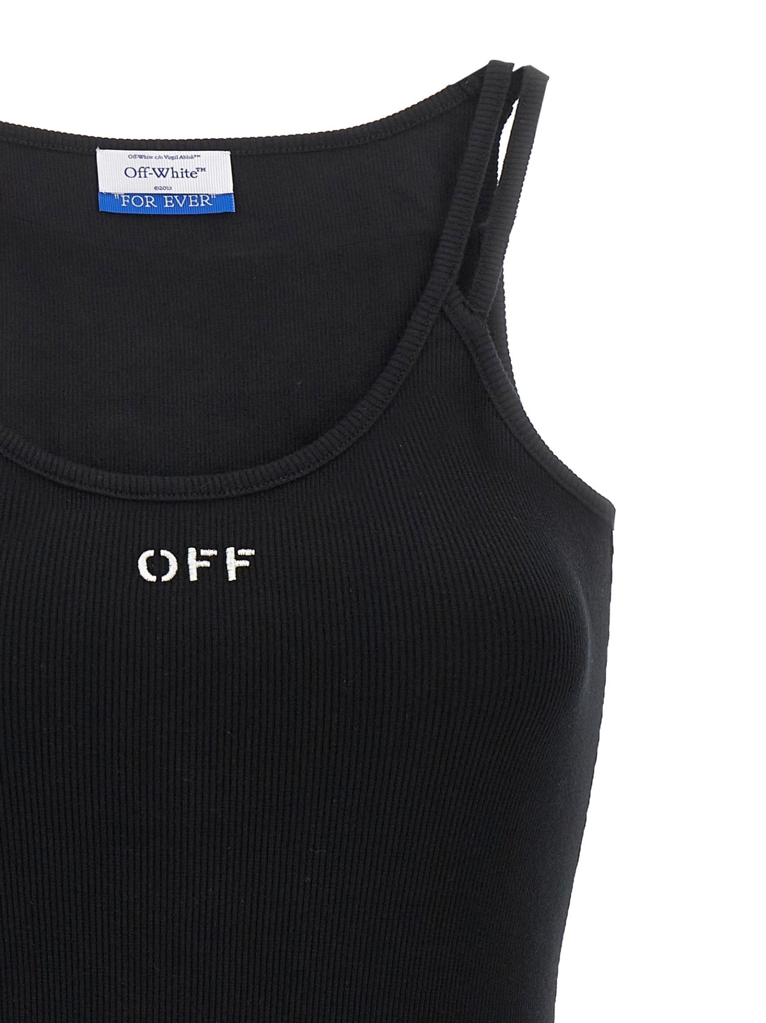 Off-White Black Cotton Short Dress - HBPS Beauty & Fashion
