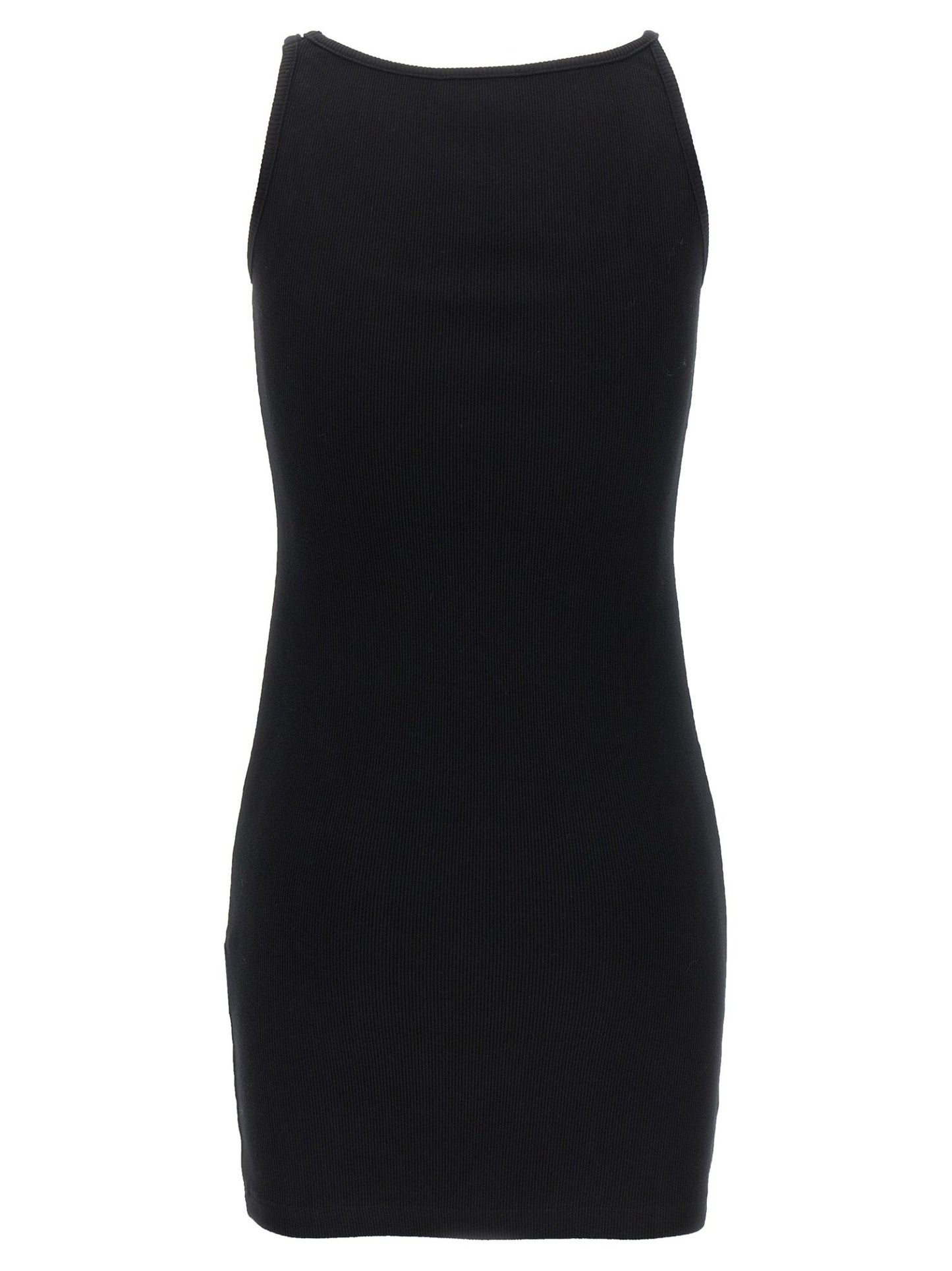 Off-White Black Cotton Short Dress - HBPS Beauty & Fashion