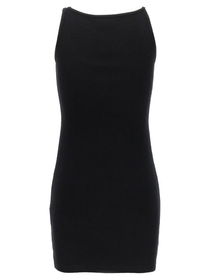 Off-White Black Cotton Short Dress - HBPS Beauty & Fashion