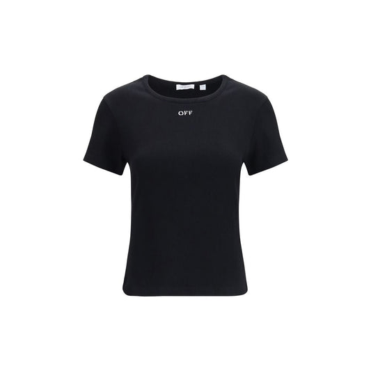 Off-White Black Cotton T-Shirt - HBPS Beauty & Fashion