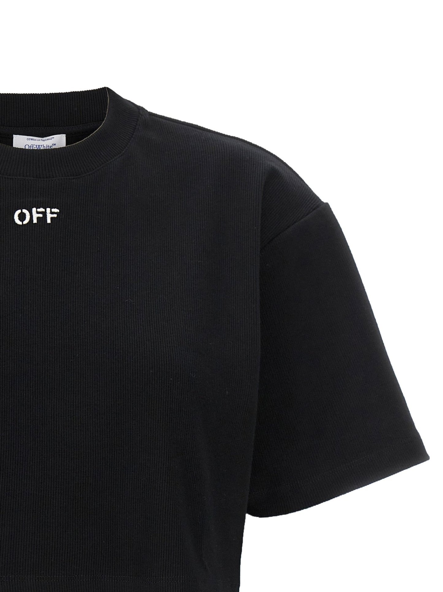 Off-White Black Cotton T-Shirt - HBPS Beauty & Fashion