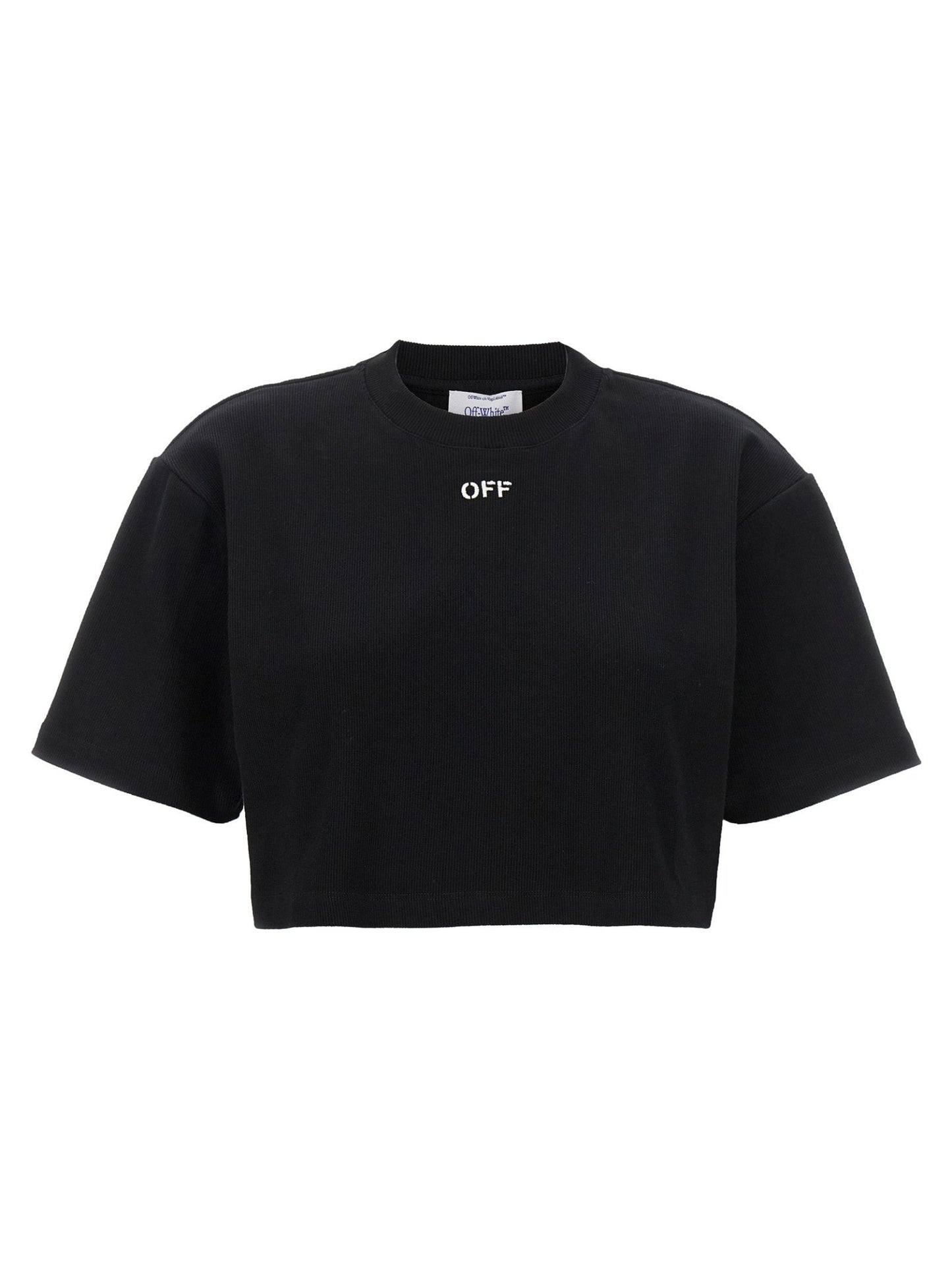 Off-White Black Cotton T-Shirt - HBPS Beauty & Fashion