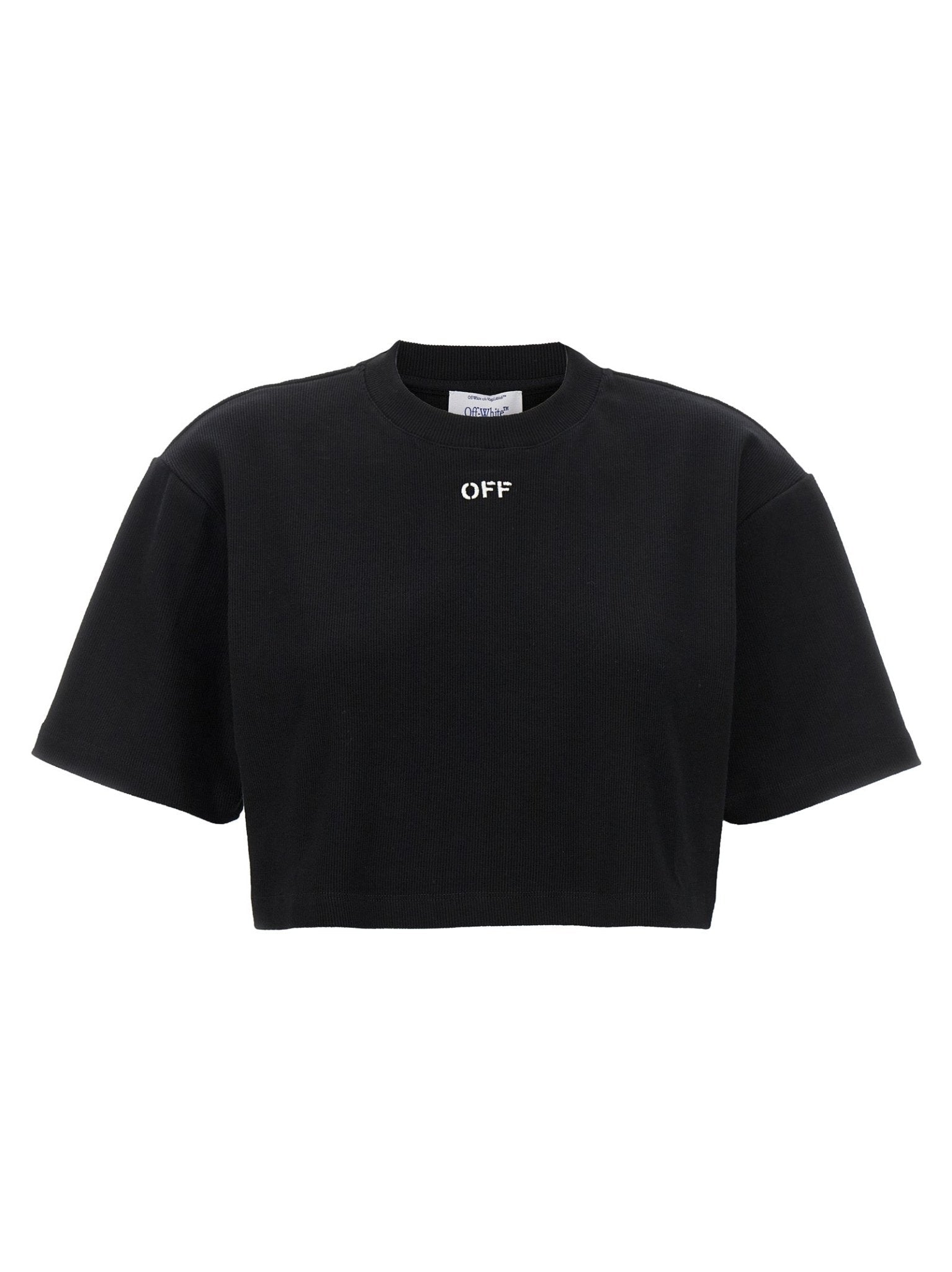 Off-White Black Cotton T-Shirt - HBPS Beauty & Fashion