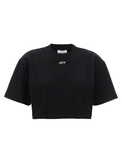 Off-White Black Cotton T-Shirt - HBPS Beauty & Fashion