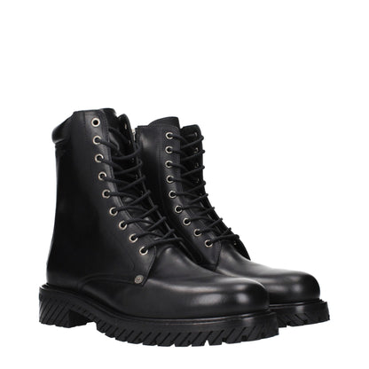Off-White Black Leather Ankle Boots - HBPS Beauty & Fashion