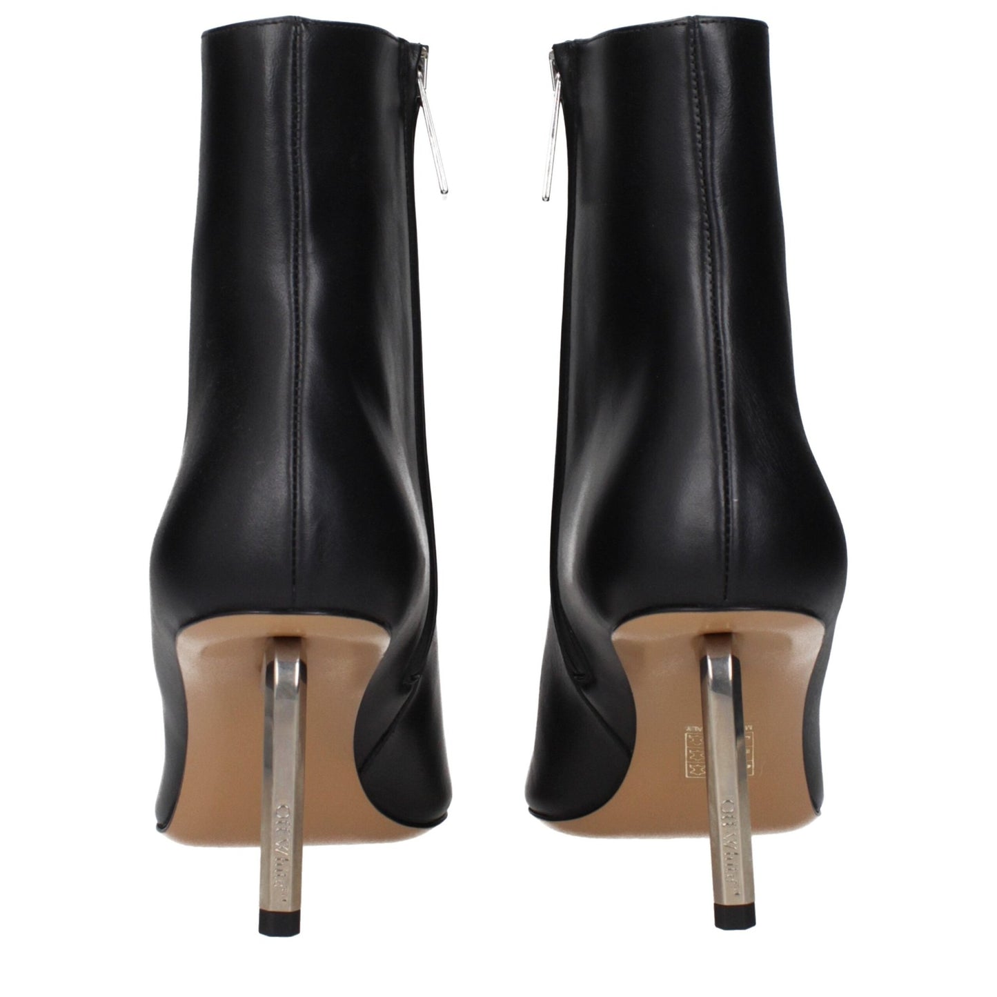 Off-White Black Leather Ankle Boots - HBPS Beauty & Fashion