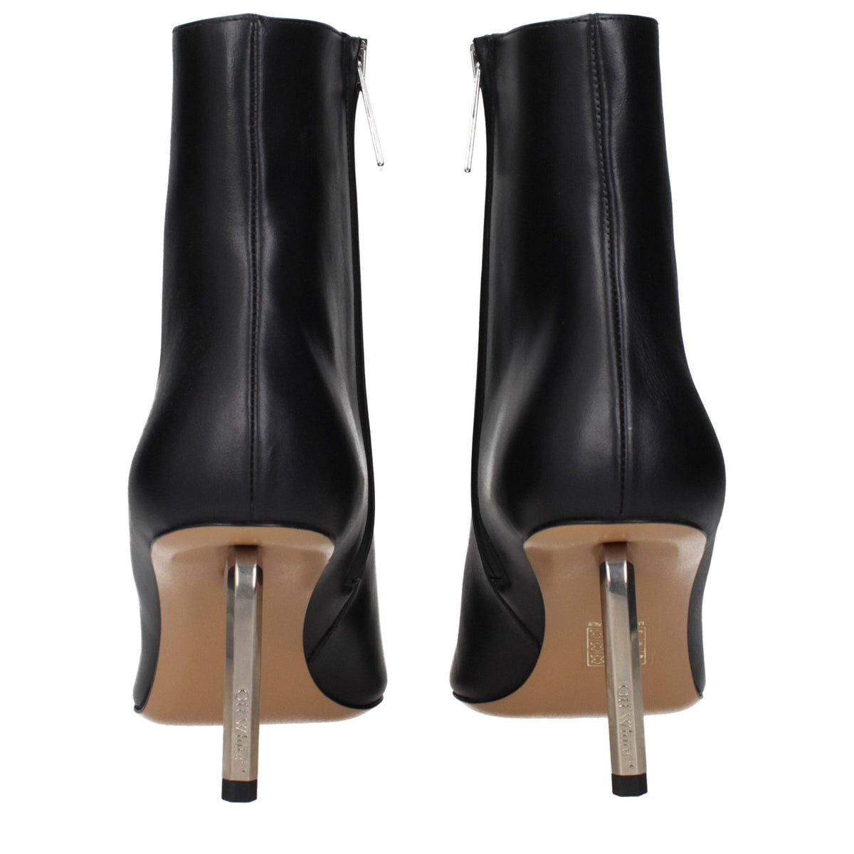 Off-White Black Leather Ankle Boots - HBPS Beauty & Fashion
