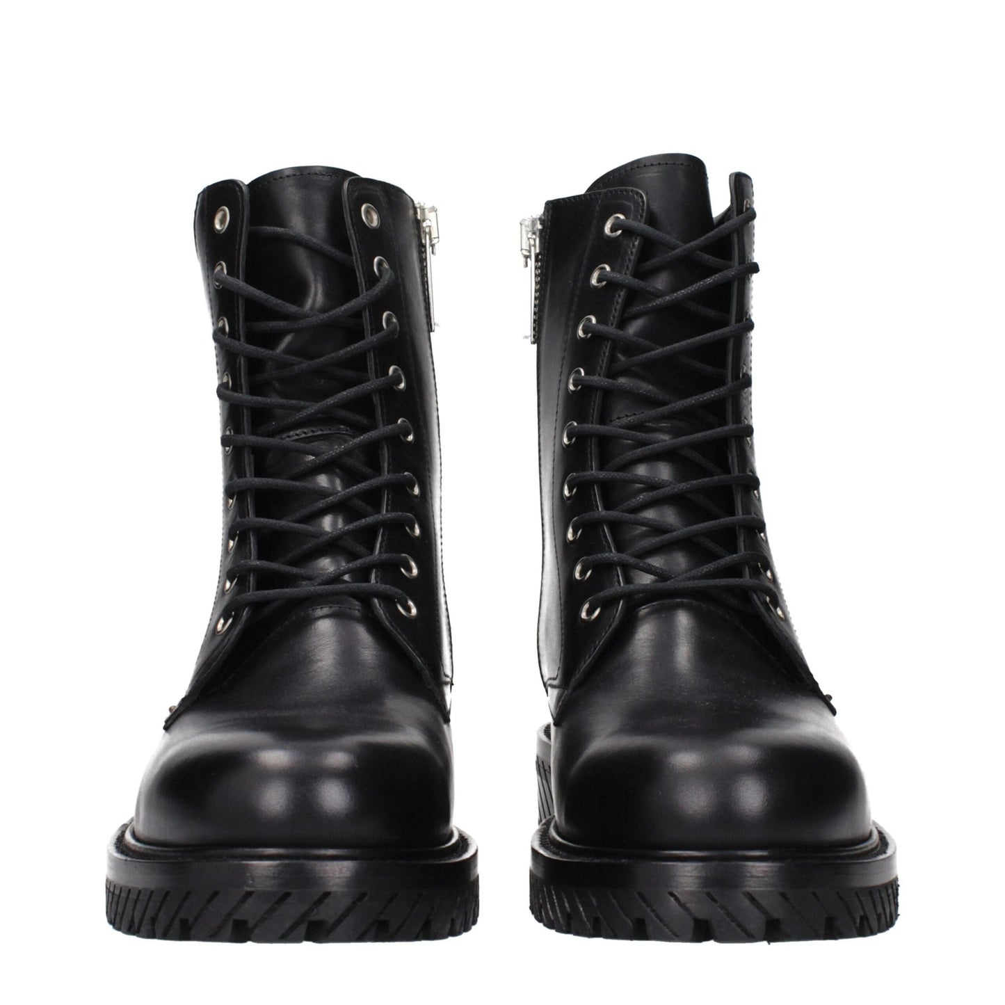 Off-White Black Leather Ankle Boots - HBPS Beauty & Fashion